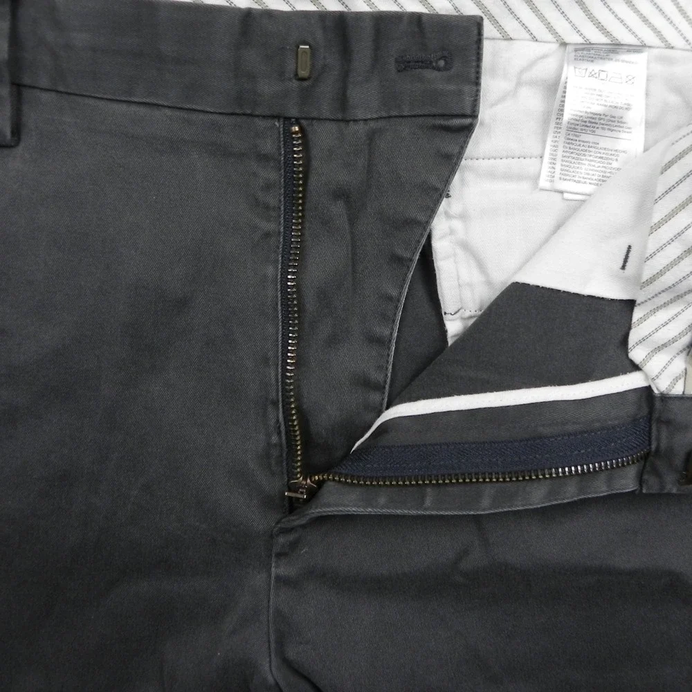 Banana Republic Chino Pants Mens 35x32 Fulton Skinny Fit Gray Stretch Trousers